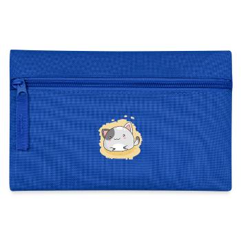 Chat mignon chaton kawaii - Trousse - bleu royal - Devant