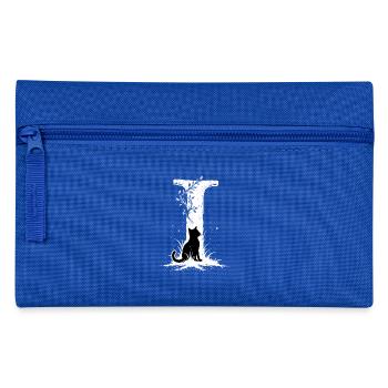 Letter I with cat - Pencil Case - royal blue - Front
