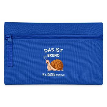 Gemeinsam joggen Lustige Sprüche Humor - Federtasche - Royalblau - Vorne