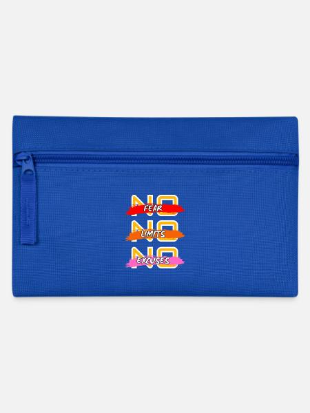 No fear no limits no excuses - Federtasche - Royalblau