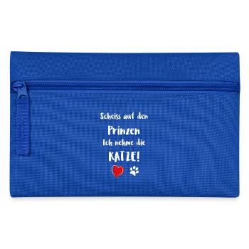 Katze Katzen Kater Geschenk Liebe Siam Maine Coon - Federtasche - Royalblau - Vorne