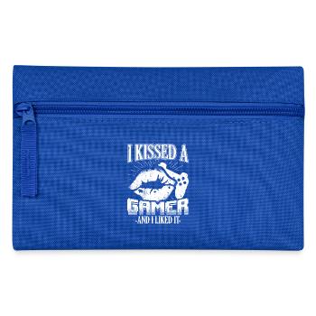 Funny Gamer Gaming Shirt Kissed A Gamer - Federtasche - Royalblau - Vorne