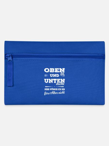 Oben fit und unten dicht Geschenk - Federtasche - Royalblau