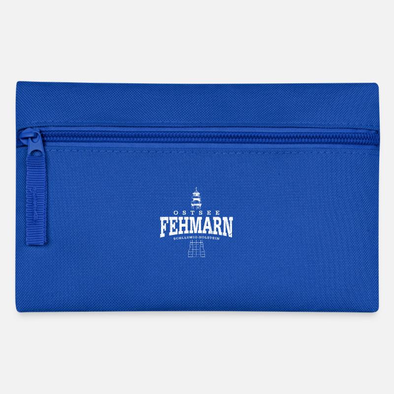 Fehmarn Ostsee (weiss oldstyle) - Federtasche - Royalblau