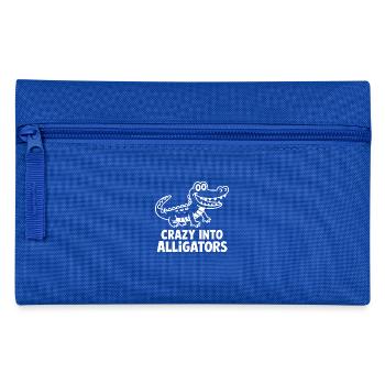 Niedliche Alligator-Alligatoren - Federtasche - Royalblau - Vorne