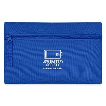 Low Battery Society – Running on Vibes | Lustig - Federtasche - Royalblau - Vorne