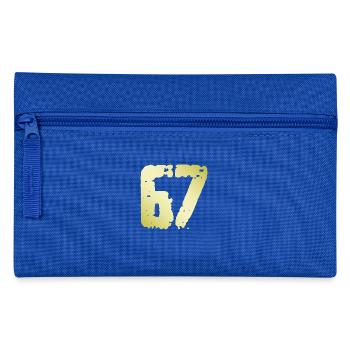 67 Zahl Vintage - Federtasche - Royalblau - Vorne