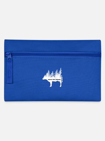 Save the Planet - Vegan Umweltschutz Kuhwald - Federtasche - Royalblau