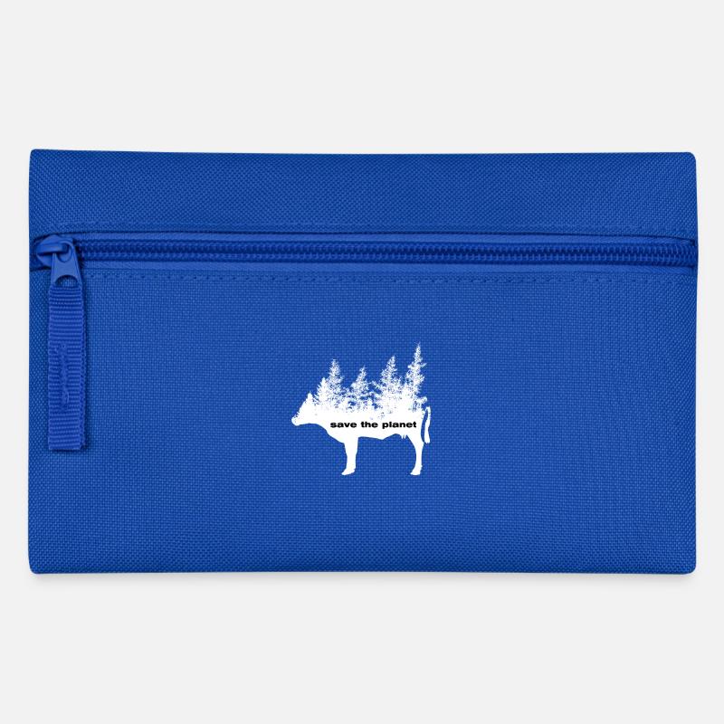 Save the Planet - Vegan Umweltschutz Kuhwald - Federtasche - Royalblau