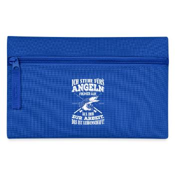 Angeln Ich stehe früh auf - Federtasche - Royalblau - Vorne