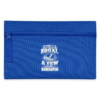 Funny Developer Programmer Shirt All Men Equal - Pencil Case - royal blue - Front