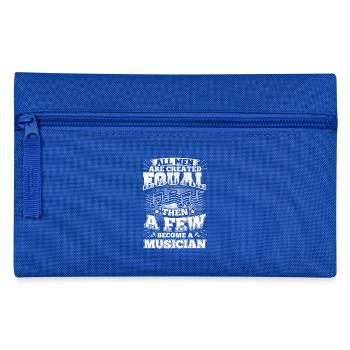 Funny Musician Music Shirt All Men Equal - Federtasche - Royalblau - Vorne