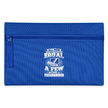 Funny Developer Programmer Shirt All Men Equal - Pencil Case - royal blue - Front