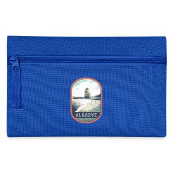 Badge retro, Algarve Portugal, plage été soleil - Trousse - bleu royal - Devant