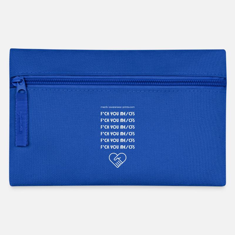 F*ck u ME/CFS II ♡ - weiß - Federtasche - Royalblau