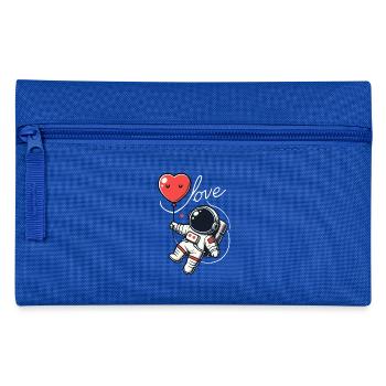 Astronaut holding a heart balloon - Pencil Case - royal blue - Front