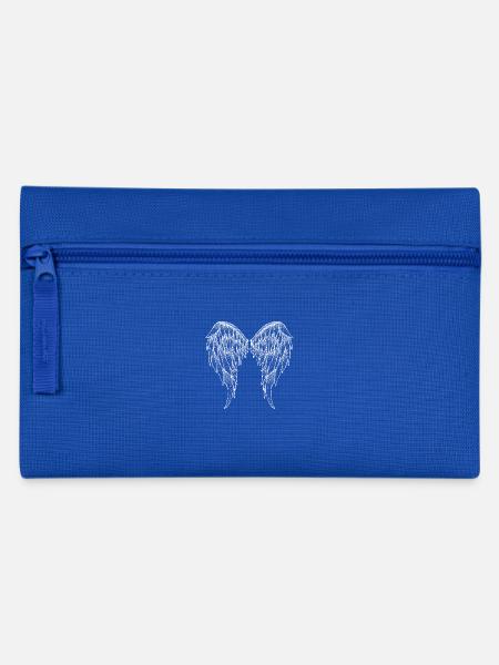 Engelsflügel Weiß - Federtasche - Royalblau