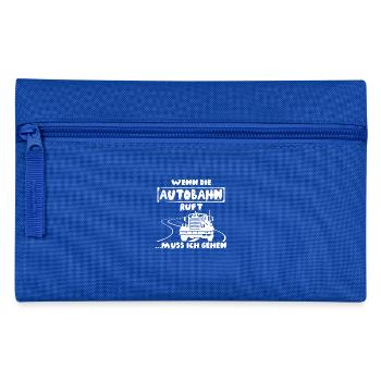 LKW-Fahrer Autobahn - Federtasche - Royalblau - Vorne