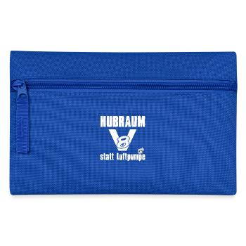 Hubraum V8 Motor statt Luftpumpe Turbolader - Federtasche - Royalblau - Vorne