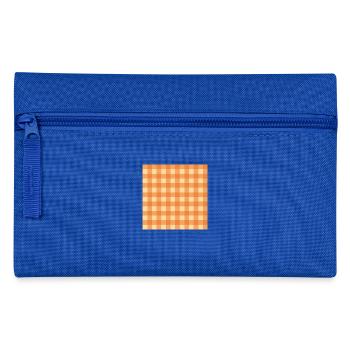 Retro 70's Buffalo Plaid Pattern Yellow & Orange - Pencil Case - royal blue - Front