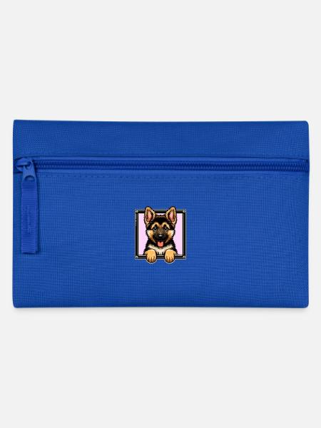 German Shepherd Pup - Pencil Case - royal blue
