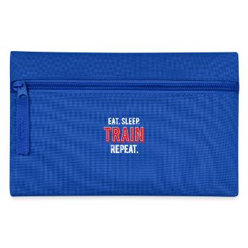 Eat Sleep Train Repeat - Federtasche - Royalblau - Vorne