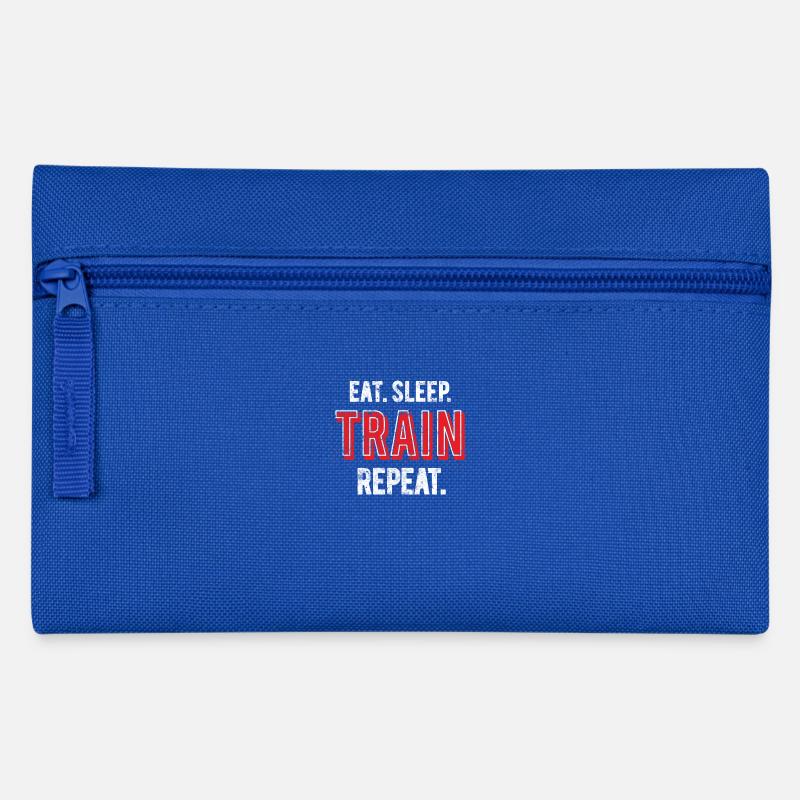Eat Sleep Train Repeat - Federtasche - Royalblau
