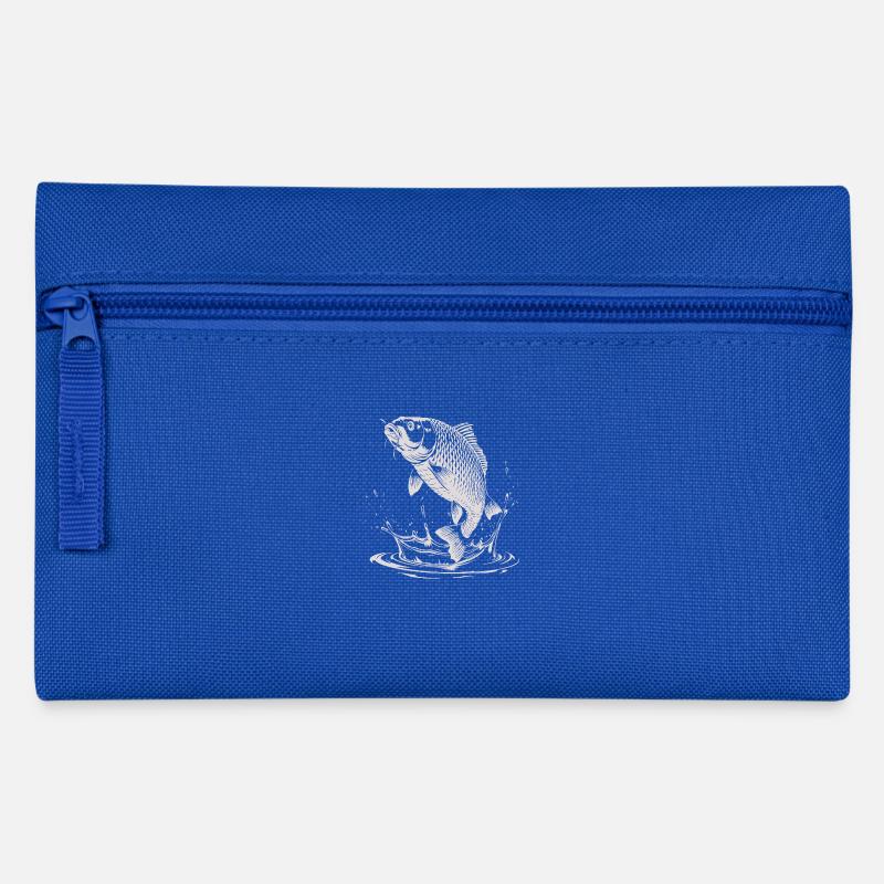 Carp with water splash for anglers - Pencil Case - royal blue