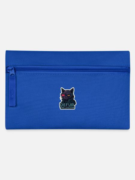 Cyberpunk Cat - Defur the System - Pencil Case - royal blue