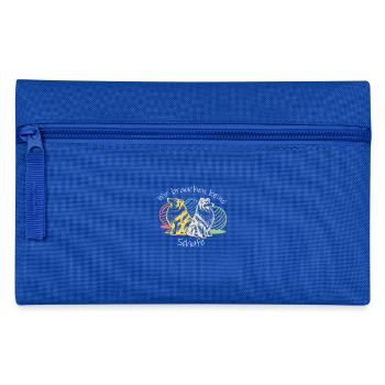 Treibball (bunt) mit Text - Federtasche - Royalblau - Vorne