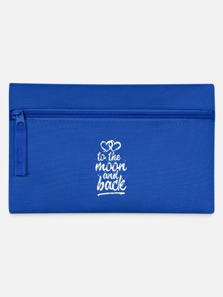 Love, Liebe To the moon and back - weiß - Federtasche - Royalblau
