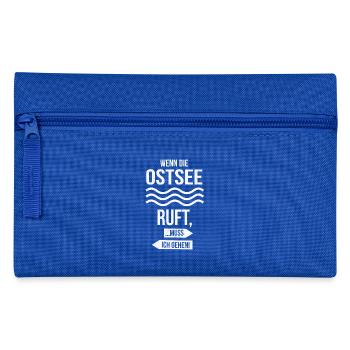Wenn die Ostsee ruft, ...muss ich gehen! | Norden - Federtasche - Royalblau - Vorne