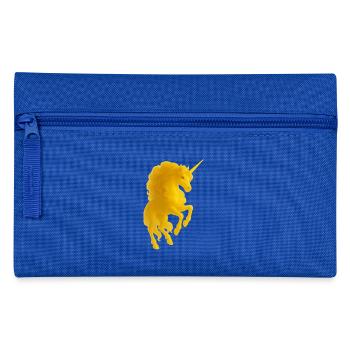 Goldenes Einhorn - Federtasche - Royalblau - Vorne