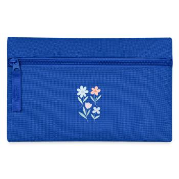 Soft Flowers – pastel & playful - Pencil Case - royal blue - Front
