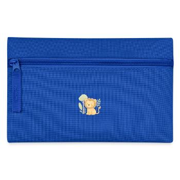 süßes Löwenmotiv/ Löwe / Dschungel - Federtasche - Royalblau - Vorne