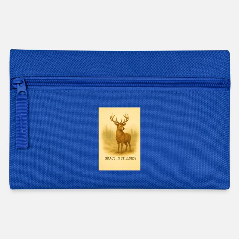 Grâce dans l’immobilité Cerf Illustration - Trousse - bleu royal