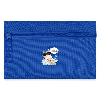 Katze - Sommer - Ferien - Sonne - Arschbombe - DD - Federtasche - Royalblau - Vorne