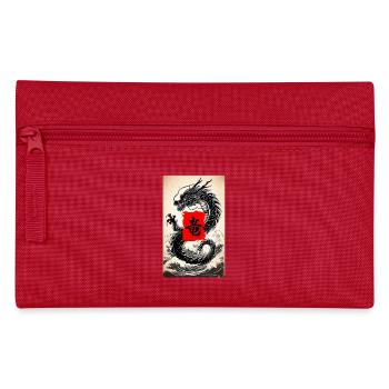 Japanischer Drache im Meer - Federtasche - Rot - Vorne