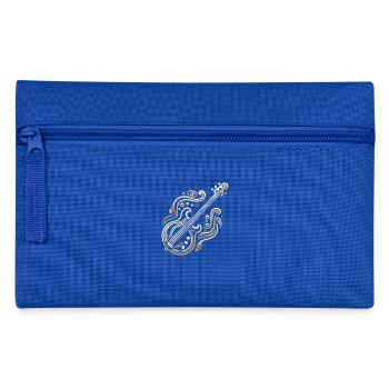 Golden Art Deco Bass Guitar - Pencil Case - royal blue - Front