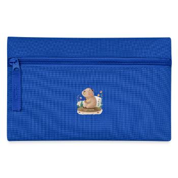 Bababara – Zen mit Kapibara - Federtasche - Royalblau - Vorne