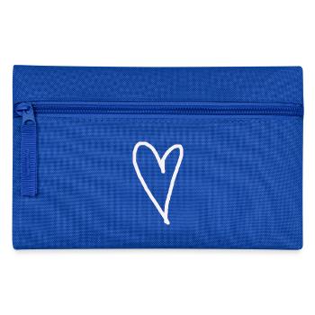 Coeur Blanc Idée Cadeau En Amour Amour - Trousse - bleu royal - Devant