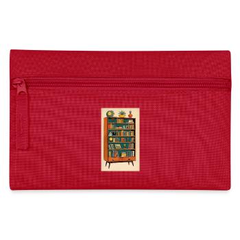 Bücherregal | Lesen | Leseratte | Buchfan - Federtasche - Rot - Vorne