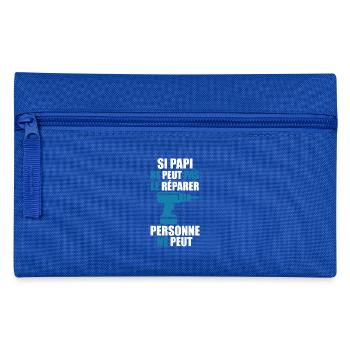 "Papi bricole" - Trousse - bleu royal - Devant