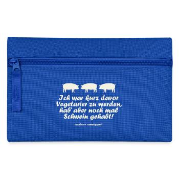 Ich war kurz davor Vegetarier zu werden, hab' aber - Federtasche - Royalblau - Vorne