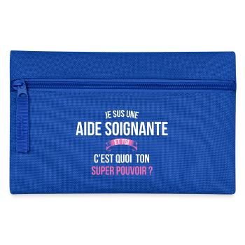 Aide soignante super pouvoir femme - Trousse - bleu royal - Devant