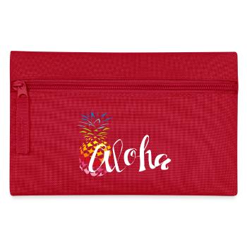 Pineapple Rainbow Aloha - Pencil Case - red - Front