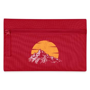 Sunset Peak Mountain Silhouette - Federtasche - Rot - Vorne