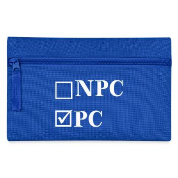 NPC vs PC - Funny Gift Idea - Teen Language - Pencil Case - royal blue - Front