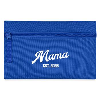 Mama in 2025 Mutter Werden Schwangerschaft Baby - Federtasche - Royalblau - Vorne