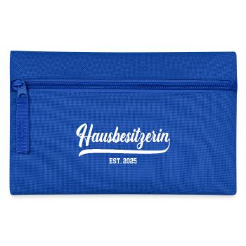 Hausbesitzerin seit 2025 Eigentümerin Bauherrin - Federtasche - Royalblau - Vorne